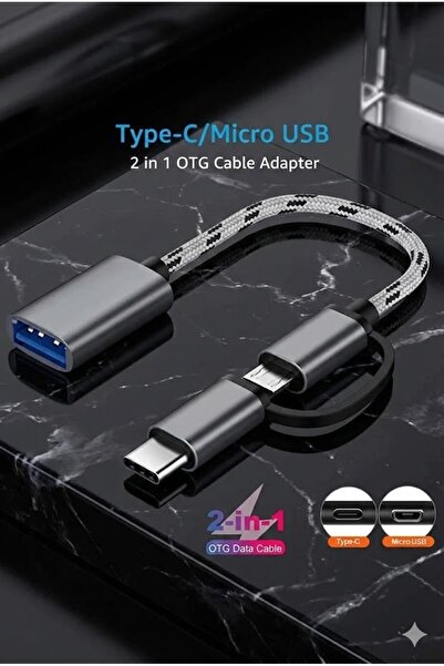 Derwell Yüksek Hızlı Usb 3.0 Otg To Type C Micro Usb Data Şarj Çevirici Dönüş...