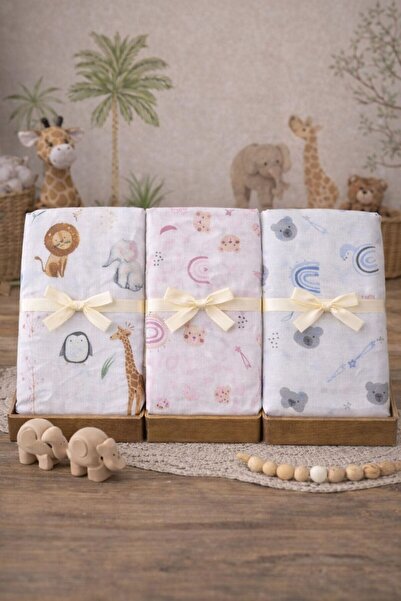 Pico Baby Multi-Purpose 2-Layer Muslin Blanket & Coverlet / Set of 3 / 100% C...
