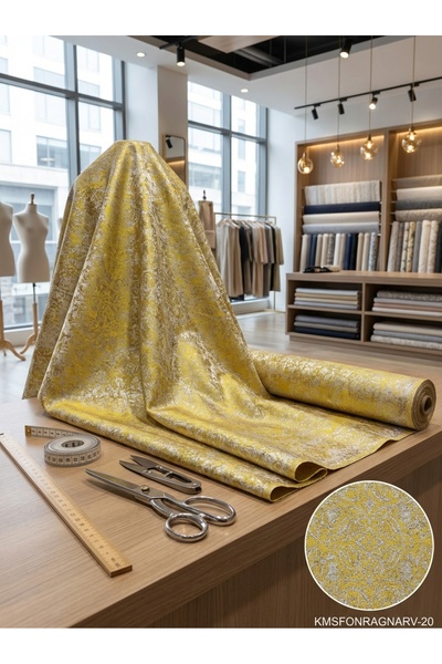 LEVENT ÖZEL Jakar Desenli Dokuma Fon Perdelik Kumaş 100en300boy