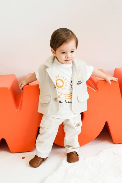 HAUSEkids 9-24 Aylık King Mode Erkek Bebek 3'Lü Takım-Latte