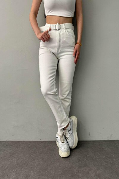 lizge giyim LİKRALI KEMERLI KOT PANTOLON