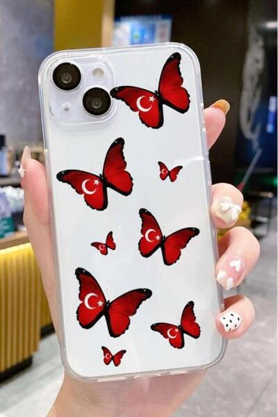 3GEN CASE İphone 13-İphone 14 Uyumlu Türk Sembolleri Desenli Şeffaf Silikon K...