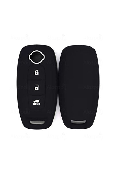 Alazpay غطاء مفتاح من السيليكون لنيسان قشقاي تريل جوك (أسود وأبيض - علبة جديدة)