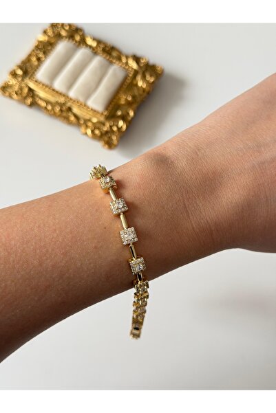 Charmist Çelik kare zirkon taşlı bileklik