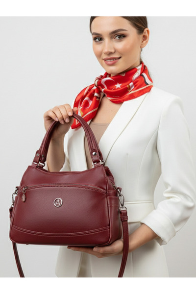 Çanta Trend 5-Compartment Soft Faux Leather Women's Multi-Compartment Hand Sh...