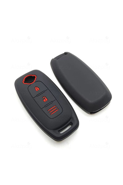 Alazpay غطاء مفتاح من السيليكون لنيسان تريل جوك كاشكاي (غطاء جديد باللون الأس...