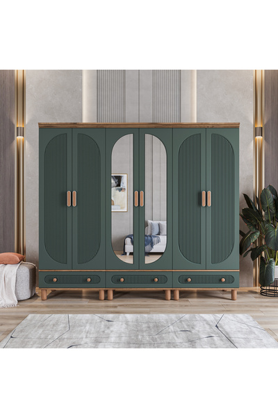 Velmo‏‎ Barrel 6 Kapaklı Aynalı Gardırop