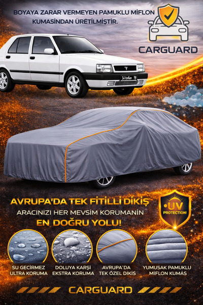 CarGuard Fiat Tofaş Şahin Uyumlu Fitilli Araba Brandası Miflonlu Branda Oto Ç...