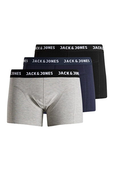 Jack & Jones Pánské jednobarevné boxerky v balení po 3 kusech