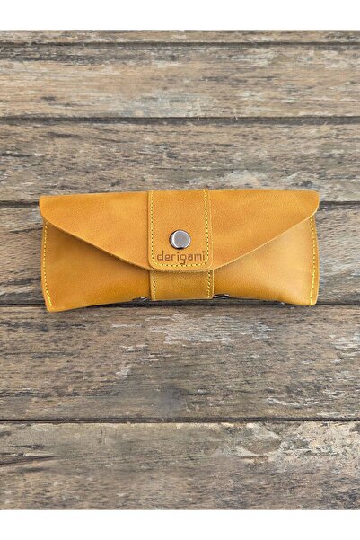 derigami Genuine Leather Handmade Glasses Case |   Snap-Fasteners, Suede Inne...