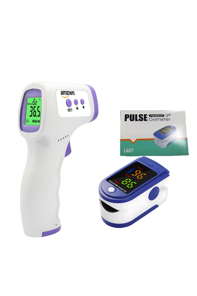 Choice مجموعة ترمومتر أذن بالأشعة تحت الحمراء بدون تلامس ومقياس تشبع الأكسجين...