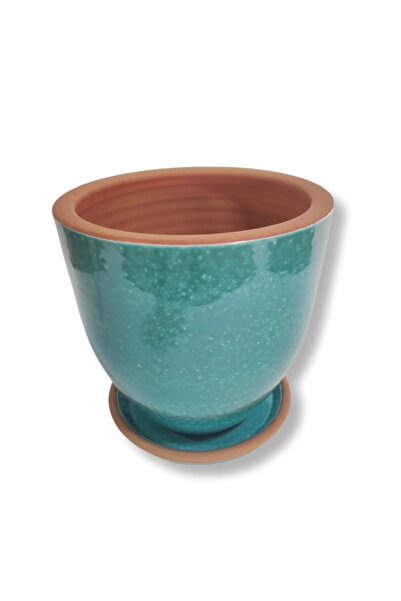 çömlek diyarı TOPRAK SIRLI DÜZ SAKSI