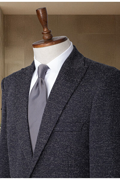 MODA DİNA Klasická pánská bunda Slim Fit v námořnické modré italském stylu