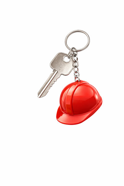 DeNors سلسلة مفاتيح خوذة حمراء - موقع البناء