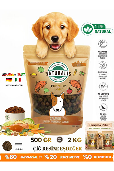 NATURALİS BARF FOOD Somonlu %100 Doğal Kurtulmuş Köpek Maması Hipoalerjenik A...