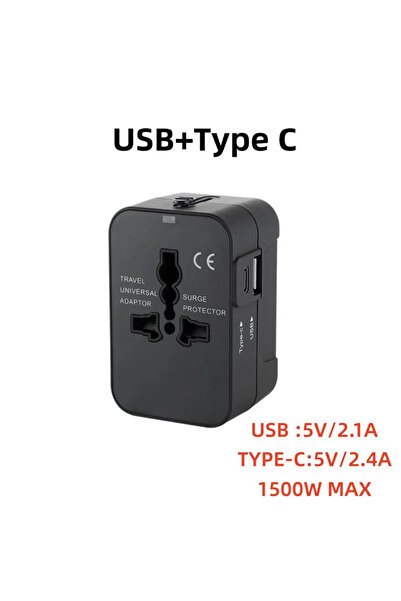 Choice محول سفر عالمي بمنفذي USB من النوع C، محول قابس من المملكة المتحدة إلى...