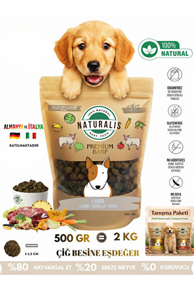 NATURALİS BARF FOOD Kuzulu %100 Doğal Kurtulmuş Köpek Maması Hipoalerjenik Ai...