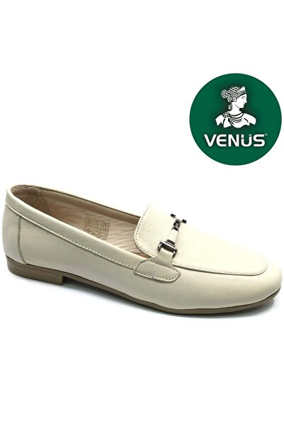 Venüs Godwit Genuine Leather Orthopedic Women's Casual Ballerina Shoes Beige