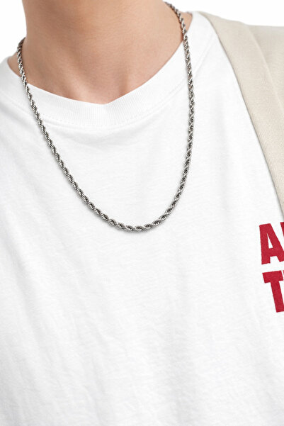 DeNors قلادة بسلسلة فضية ملتوية للجنسين