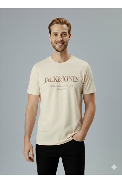 Jack & Jones 12290173 T-Shirt Jjdevin Daytona Print Tee Ss Crew Ln