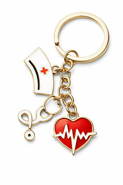 DeNors مجموعة سلسلة مفاتيح خاصة لموظفي الرعاية الصحية، تتضمن قلبًا وسماعة طبي...