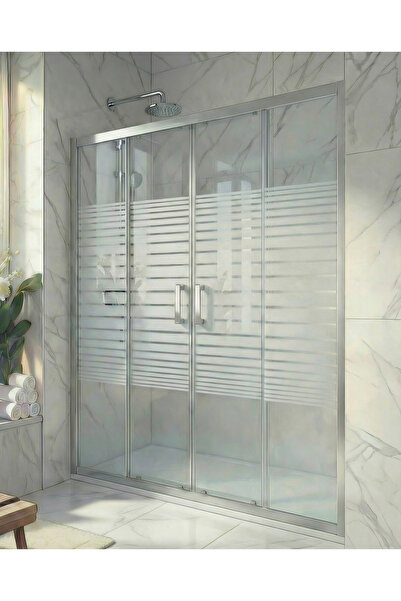 Durul Duşakabin Ön Cephe 5mm Parlak Profil Çizgili Cam Yükseklik 190 cm