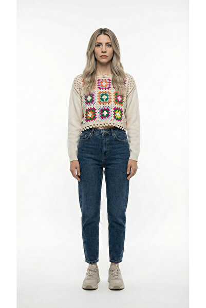 Robin Kadın Taş Renk Standart Beden(34-36-38 BEDEN) Desenli Motif Detaylı Kıs...