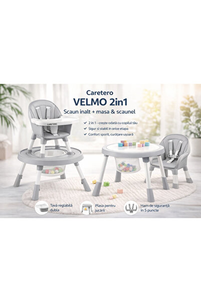 Caretero Scaun de Masă 2în1 Velmo 6 luni - 4 ani