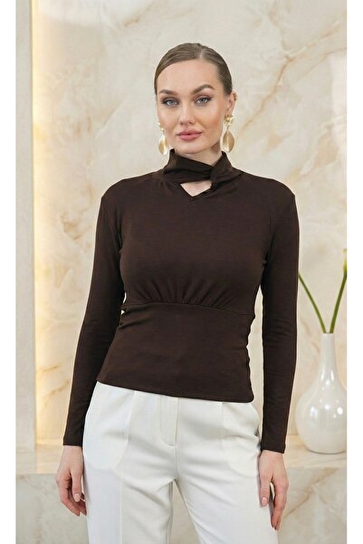 DOEDA MODA Produs nou Bluză de damă din țesătură modală, cu guler răsucit, de...