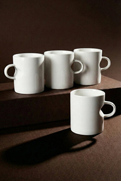 Perotti Pure Gusto 4-Piece Pure White Porcelain 230 ml Mug Set