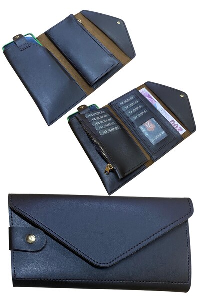 Ayleen Ayz Kadın Deri Zarf Model Kahverengi Cüzdan Kartlık Telefon Bozuk Ve K...