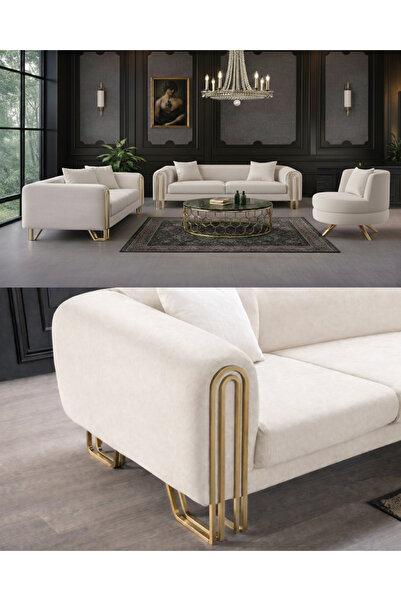 inegölmobilyası Roma Koltuk Takımı Krem