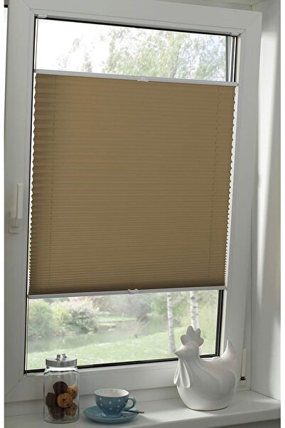 yiteks plise perde Katlanabilir Cam Balkon Plise Perde KAHVERENGİ (İsteğe Bağ...