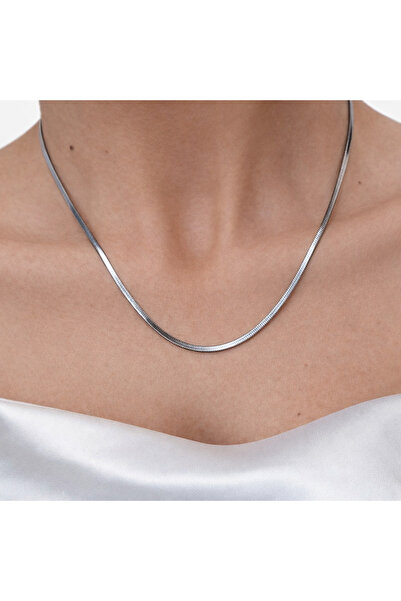 DeNors Italian Chain Necklace – Unisex Silver Shiny Steel Chain, Trendy and S...