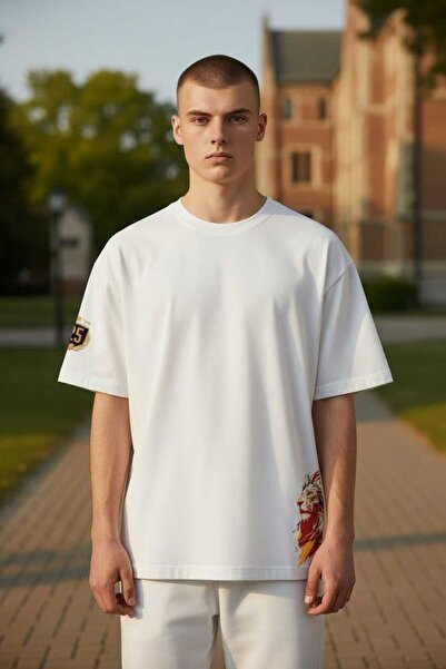 niceworkbynicehands GALATASARAY TEMALI ÖZEL TASARIM BEYAZ TİŞÖRT T-SHIRT