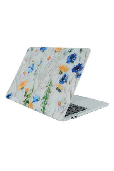 Mcstorey Macbook Pro 13 inç Kılıf Sert Kapak Çiçek Baskılı 360 Darbe Koruma A...