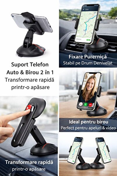 OEM Suport telefon auto si birou, design compact, stabil si portabil