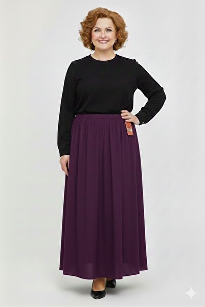 elma abone BÜYÜK BEDEN PİGMENT PENYE LASTİKLİ ANNE ETEK