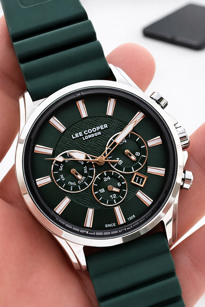 Lee Cooper Yeşil Silikon Kordon Iç Fonksiyonları Aktif 5 Atm Suya Dayanıklı E...