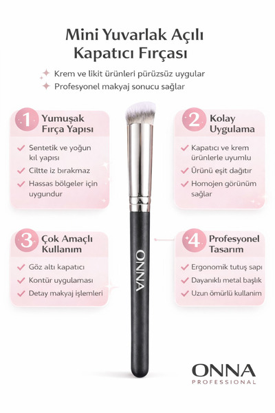 Sibelon Premium kist za korektor pod uglom, fini kist za konturiranje