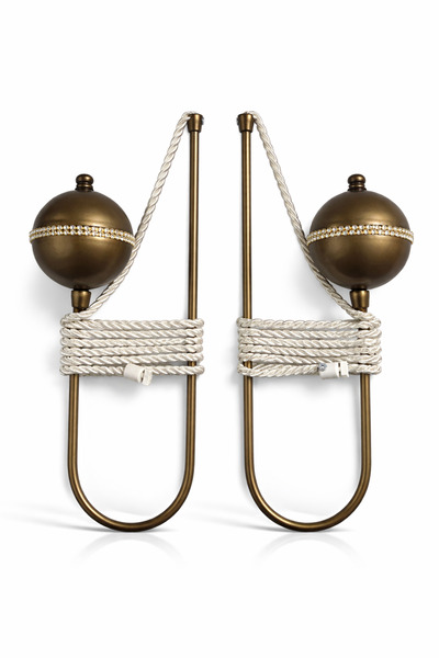 MMTHOME Kornişe Takılan Metal Kolbağı Perde Aksesuarı 1 Adet Antik (Duvar Del...