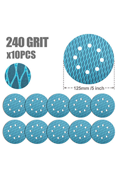 Choice 10Pcs 240 Grit XCAN 10pcs 5 inch Diamond-Shaped Sanding Discs 8-Hole H...