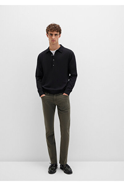 Mavi Jake Black Dark Green Gabardine Trousers 0042290685