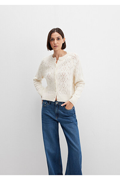 Mavi Cardigan din amestec de lână ecru slim fit / Dar croială 1710812-70057