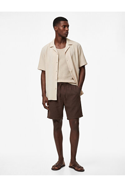 Koton Bermuda Cotton Muslin Shorts with Pockets and Tie Waist