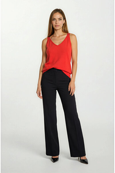 Spazio Delmira Ön Arka V Yaka Kolsuz Triko MERCAN