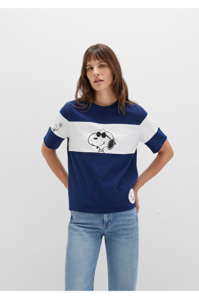 Mavi Snoopy Baskılı Lacivert Tişört Regular Fit / Normal Kesim 1613671-70491