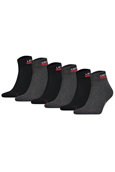 Levi's Unisex 6er Pack Sportsocken - Mid Cut SPRTWR, Logo, einfarbig