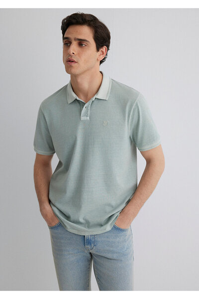 Mavi Reguläres grünes Herren-T-Shirt mit Polokragen M0612621-70148