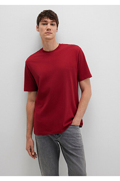 Mavi Kırmızı Basic Tişört Loose Fit / Bol Rahat Kesim 066249-89065